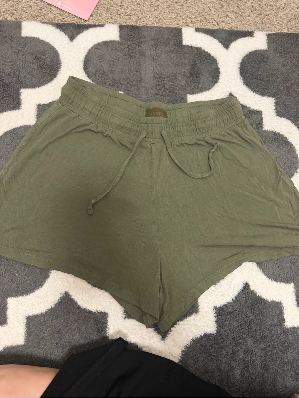 nuuds Olive Drawstring lounge Shorts